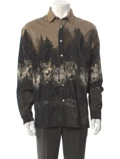 Pre-owned Kith Printed Long Sleeve Shirt In Multi