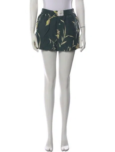 Pre-owned Kith Printed Mini Shorts In Green