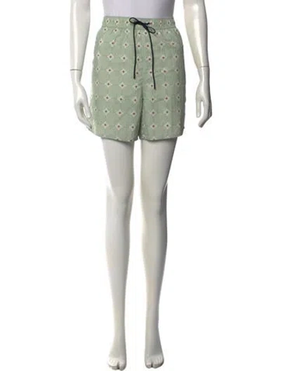 Pre-owned Kith Printed Mini Shorts In Green