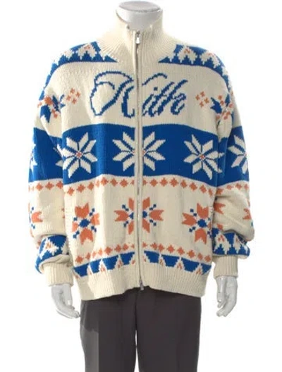 Pre-owned Kith Printed Mock Neck Cardigan W/ Tags In Multi