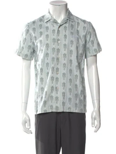 Pre-owned Kith Printed Short Sleeve Shirt In Green