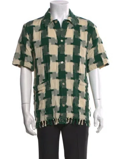 Pre-owned Kith Printed Short Sleeve Shirt In Green