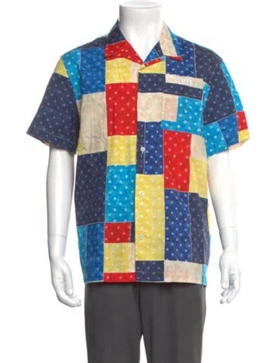 Pre-owned Kith Printed Short Sleeve Shirt In Yellow