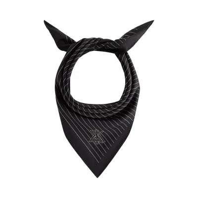 Pre-owned Kith Printed Silk Scarf 'black' | Men's Size Onesize