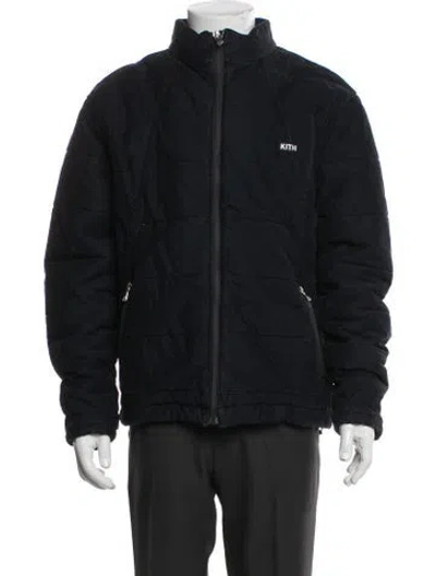 Pre-owned Kith Puffer Coat In Blue