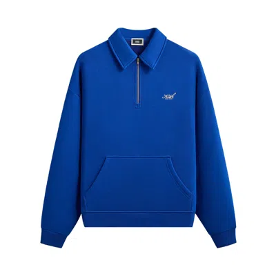 Pre-owned Kith Quarter Zip Popover Sweatshirt 'cyclone' | Blue | Men's Size Xxl