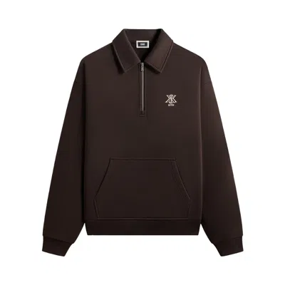 Pre-owned Kith Quarter Zip Popover Sweatshirt 'kindling' | Brown | Men's Size M
