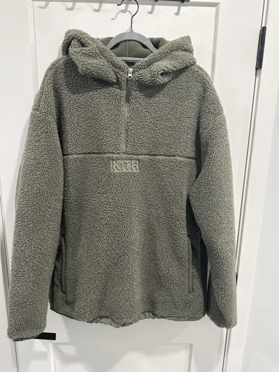 Pre-owned Kith Quarter-zip Sherpa In Green