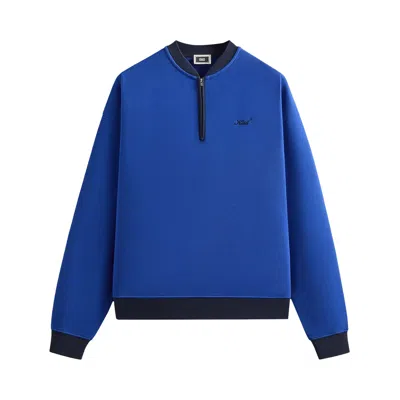 Pre-owned Kith Quarter Zip Terry Nelson Crewneck 'cyclone' | Blue | Men's Size Xxl