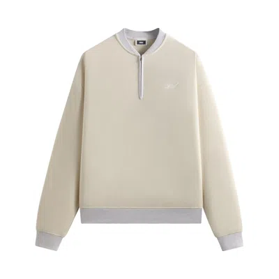 Pre-owned Kith Quarter Zip Terry Nelson Crewneck 'sandrift' | Cream | Men's Size L In White