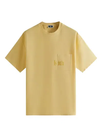 Kith Quinn Pocket-logo T-shirt In Yellow