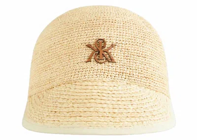 Pre-owned Kith Raffia Cap In Natural