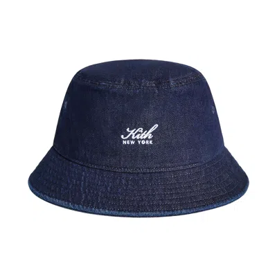 Pre-owned Kith Raw Denim Dawson Bucket Hat 'savin Wash' | Black | Men's Size Onesize