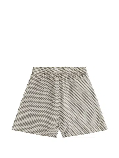 Kith Rayne Monogram-pattern Shorts In Neutral