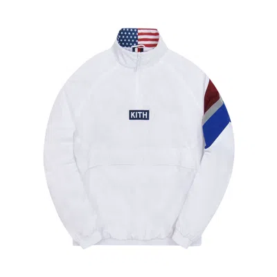 Pre-owned Kith Retro Quarter Zip Track Jacket 'white' | Men's Size L
