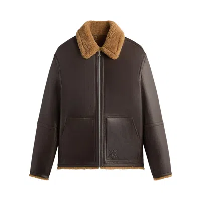 Pre-owned Kith Reversible Shearling Bomber 'kindling' | Brown | Men's Size L
