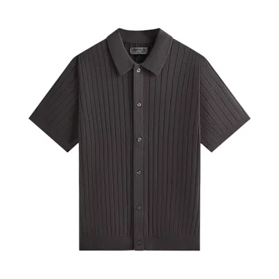 Pre-owned Kith Rhys Knit Stripe Buttondown 'shift' | Black | Men's Size L
