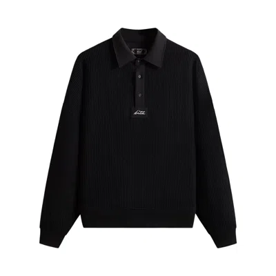 Pre-owned Kith Rib Stitch Ronin Henley Sweater 'black' | Men's Size Xs