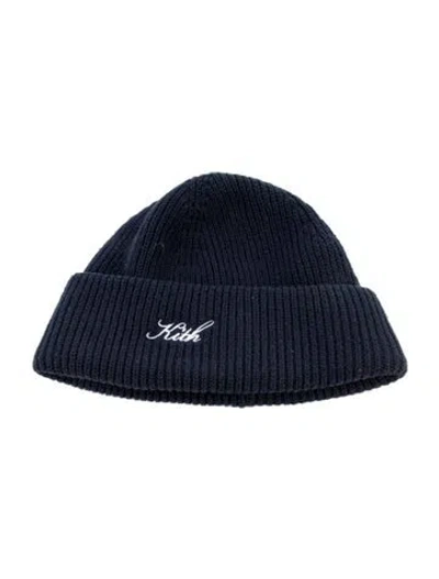 Pre-owned Kith Ribbed Beanie In Blue