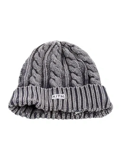 Pre-owned Kith Ribbed Winter Beanie In Gray