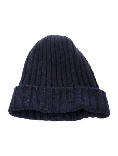 Pre-owned Kith Rib-knit Cashmere Beanie In Blue