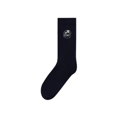 Pre-owned Kith Rose Script Cotton Crew Socks 'nocturnal' | Black | Men's Size Onesize