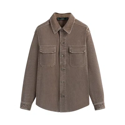 Pre-owned Kith Rowan Cord Shirt Jacket 'astro' | Brown | Men's Size L