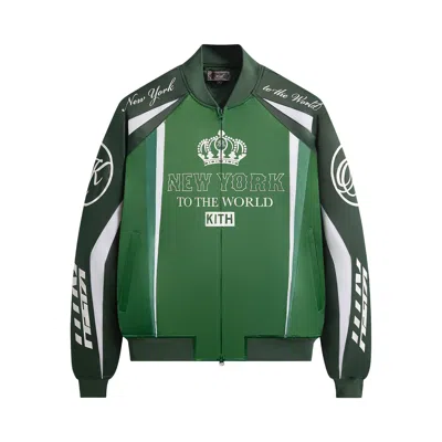 Pre-owned Kith Roy Racing Nylon Bomber Jacket 'stadium' | Green | Men's Size M