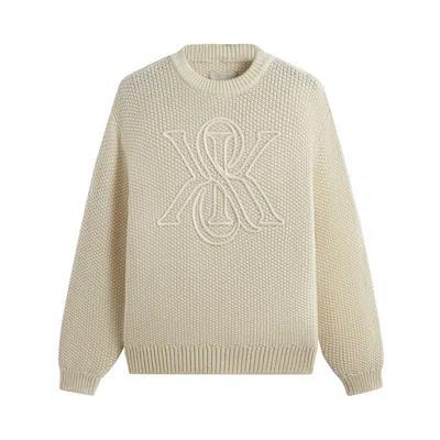 Pre-owned Kith Ryan Crest Sweater 'whirl' In Cream