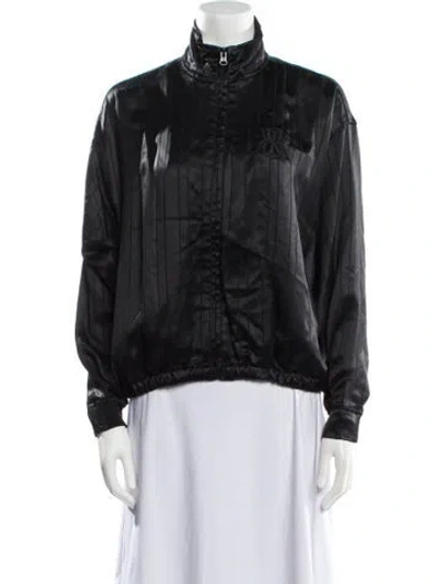 Pre-owned Kith Satin Bomber Jacket In Black