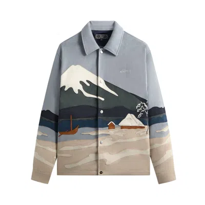 Pre-owned Kith Scenic Winter Microsuede Overshirt 'kindred' | Blue | Men's Size M