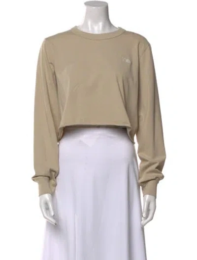 Pre-owned Kith Scoop Neck Long Sleeve Crop Top In Neutral