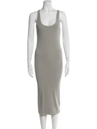Pre-owned Kith Scoop Neck Midi Length Dress In Gray