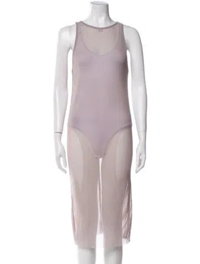 Pre-owned Kith Scoop Neck Midi Length Dress In Purple