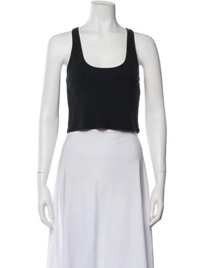 Pre-owned Kith Scoop Neck Sleeveless Crop Top In Black