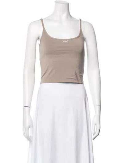 Pre-owned Kith Scoop Neck Sleeveless Crop Top In Black