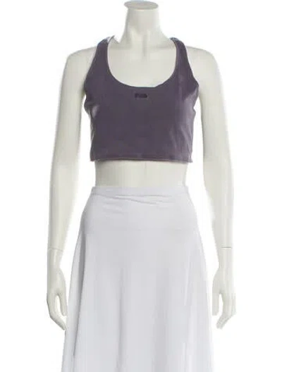 Pre-owned Kith Scoop Neck Sleeveless Crop Top In Gray