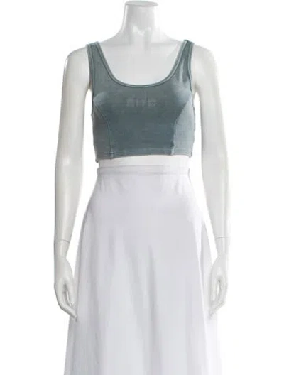 Pre-owned Kith Scoop Neck Sleeveless Crop Top In Gray