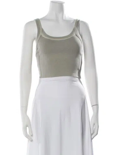 Pre-owned Kith Scoop Neck Sleeveless Crop Top In Gray