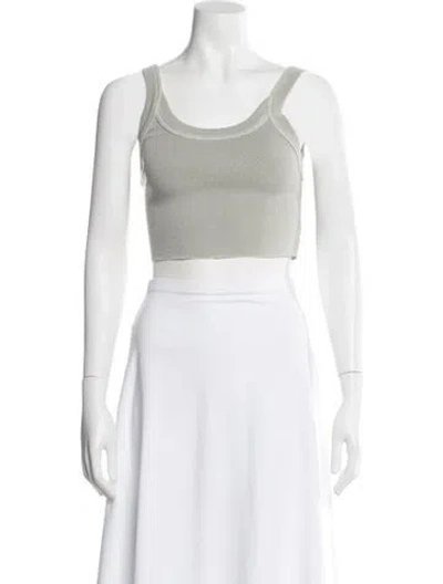 Pre-owned Kith Scoop Neck Sleeveless Crop Top In Gray
