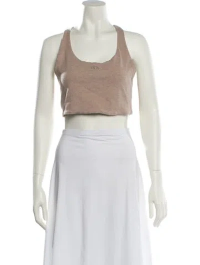 Pre-owned Kith Scoop Neck Sleeveless Crop Top In White