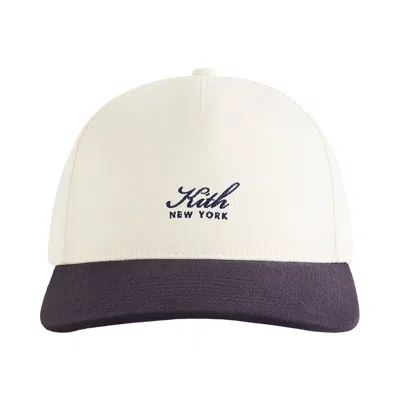 Pre-owned Kith Script Brushed Twill Bay Low Pinch Crown Cap 'nocturnal' | Blue | Men's Size Onesize