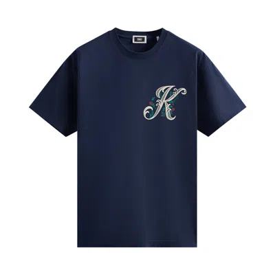 Pre-owned Kith Script Floral Tee 'nocturnal' | Blue | Men's Size S