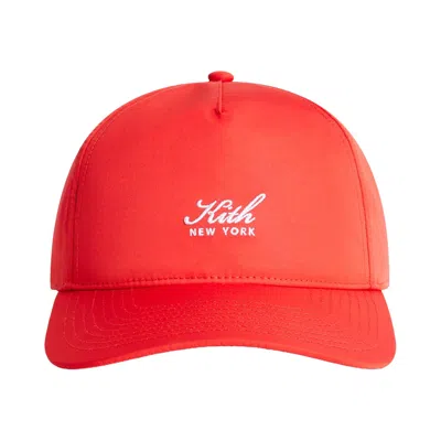 Pre-owned Kith Script Wrinkle Nylon Bay Low Pinch Crown Snapback 'cinnabar' | Orange | Men's Size Onesize