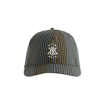 Pre-owned Kith Seersucker Aaron Classic Cap 'stadium' | Green | Men's Size Onesize