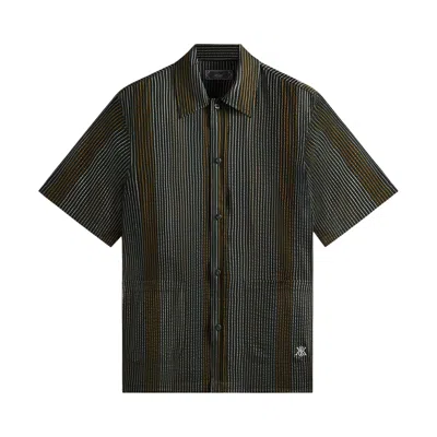 Pre-owned Kith Seersucker Boxy Collared Overshirt 'stadium' | Green | Men's Size S