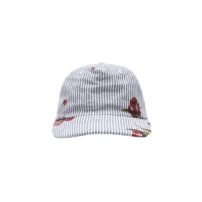 Pre-owned Kith Seersucker Cap In Floral Navy Blue