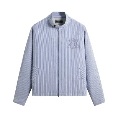 Pre-owned Kith Seersucker Favian Jacket 'marina' | Blue | Men's Size Xs