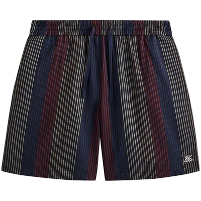Pre-owned Kith Seersucker Lewis Short 'nocturnal' | Blue | Men's Size Xl