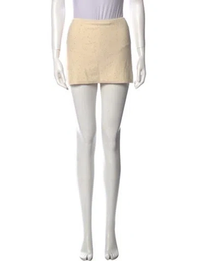 Pre-owned Kith Sequin Embellishments Mini Skirt W/ Tags In Neutral